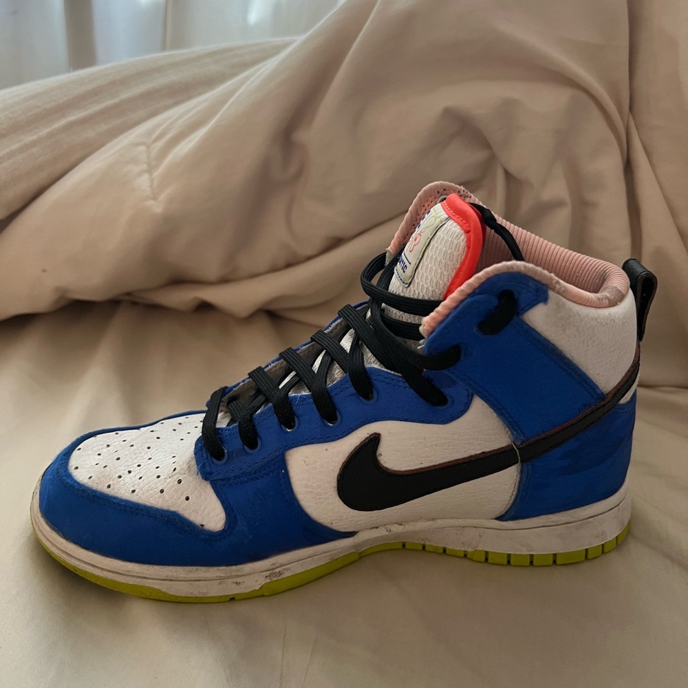 Nike Blue and White High-Top Sneakers